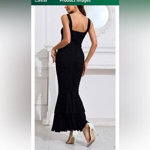 Chic Black Strapless Evening Gown